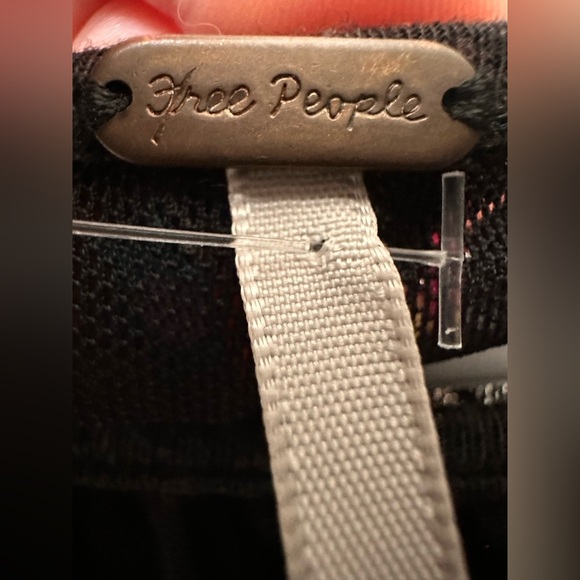 FREE PEOPLE Black Wildflower Honey Floral Stretch Mesh Blouson Ruffle Top - Picture 6 of 8